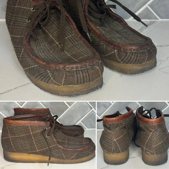Clarks | Shoes | Mens Clarks Wallabies Plaid Shoes 9m | Poshmark